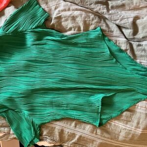 Vibrant Green Pleated Bodysuit (WORN ONCE)